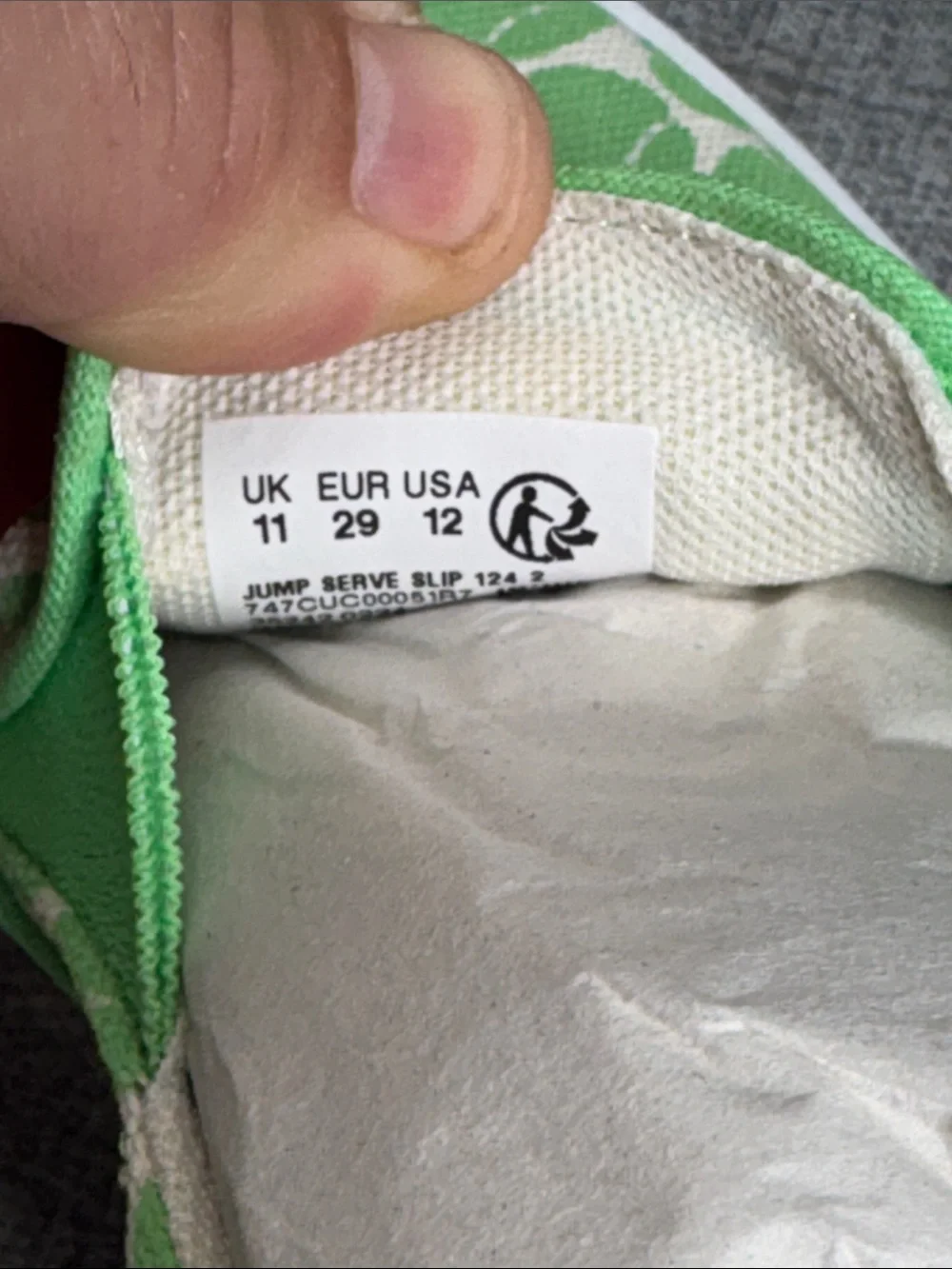 Lacoste Jump Serve Green and White Slip-On Canvas Sneakers Children’s Size 12 US